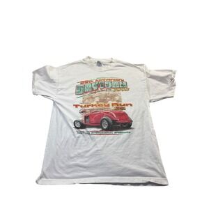 Vintage 90s Daytona Turkey Run 1998 Hot Rod NASCAR Racing Shirt Size XL Flaws